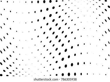 Abstract halftone wave dotted background. Futuristic twisted grunge pattern, dot, circles.  Vector modern optical pop art texture for posters, business cards, cover, labels mock-up, stickers layout