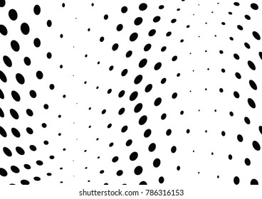 Abstract halftone wave dotted background. Futuristic twisted grunge pattern, dot, circles.  Vector modern optical pop art texture for posters, business cards, cover, labels mock-up, stickers layout
