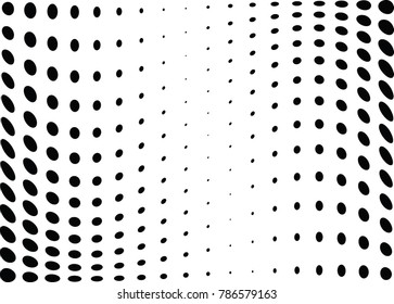 Abstract halftone wave dotted background. Futuristic twisted grunge pattern, dot, circles.  Vector modern optical pop art texture for posters, business cards, cover, labels mock-up, stickers layout