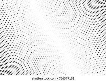 Abstract halftone wave dotted background. Futuristic twisted grunge pattern, dot, circles.  Vector modern optical pop art texture for posters, business cards, cover, labels mock-up, stickers layout