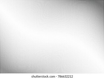 Abstract halftone wave dotted background. Futuristic twisted grunge pattern, dot, circles.  Vector modern optical pop art texture for posters, business cards, cover, labels mock-up, stickers layout