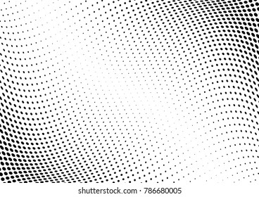 Abstract halftone wave dotted background. Futuristic twisted grunge pattern, dot, circles.  Vector modern optical pop art texture for posters, business cards, cover, labels mock-up, stickers layout
