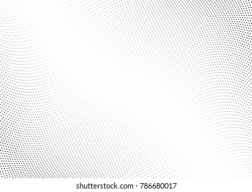 Abstract halftone wave dotted background. Futuristic twisted grunge pattern, dot, circles.  Vector modern optical pop art texture for posters, business cards, cover, labels mock-up, stickers layout