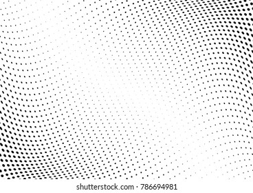 Abstract halftone wave dotted background. Futuristic twisted grunge pattern, dot, circles.  Vector modern optical pop art texture for posters, business cards, cover, labels mock-up, stickers layout