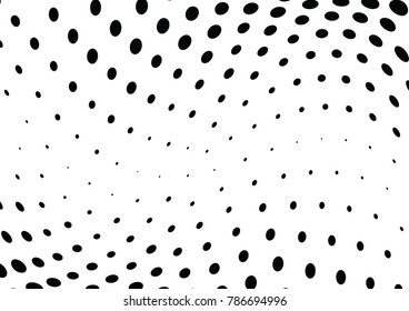 Abstract halftone wave dotted background. Futuristic twisted grunge pattern, dot, circles.  Vector modern optical pop art texture for posters, business cards, cover, labels mock-up, stickers layout