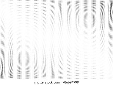 Abstract halftone wave dotted background. Futuristic twisted grunge pattern, dot, circles.  Vector modern optical pop art texture for posters, business cards, cover, labels mock-up, stickers layout