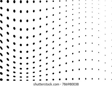 Abstract halftone wave dotted background. Futuristic twisted grunge pattern, dot, circles.  Vector modern optical pop art texture for posters, business cards, cover, labels mock-up, stickers layout