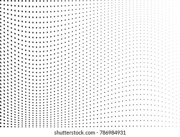 Abstract halftone wave dotted background. Futuristic twisted grunge pattern, dot, circles.  Vector modern optical pop art texture for posters, business cards, cover, labels mock-up, stickers layout