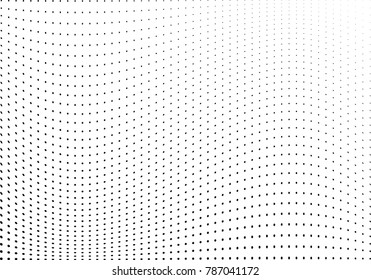Abstract halftone wave dotted background. Futuristic twisted grunge pattern, dot, circles.  Vector modern optical pop art texture for posters, business cards, cover, labels mock-up, stickers layout