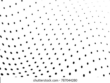 Abstract halftone wave dotted background. Futuristic twisted grunge pattern, dot, circles.  Vector modern optical pop art texture for posters, business cards, cover, labels mock-up, stickers layout