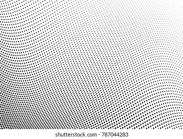 Abstract halftone wave dotted background. Futuristic twisted grunge pattern, dot, circles.  Vector modern optical pop art texture for posters, business cards, cover, labels mock-up, stickers layout