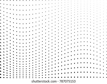 Abstract halftone wave dotted background. Futuristic twisted grunge pattern, dot, circles.  Vector modern optical pop art texture for posters, business cards, cover, labels mock-up, stickers layout