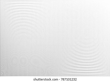 Abstract halftone wave dotted background. Futuristic twisted grunge pattern, dot, circles.  Vector modern optical pop art texture for posters, business cards, cover, labels mock-up, stickers layout