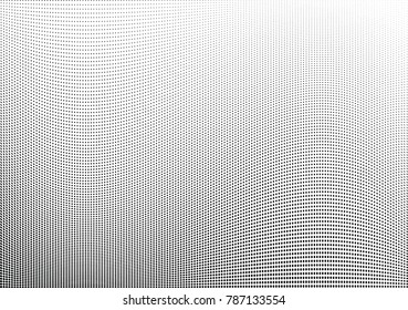 Abstract halftone wave dotted background. Futuristic twisted grunge pattern, dot, circles.  Vector modern optical pop art texture for posters, business cards, cover, labels mock-up, stickers layout