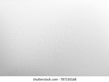 Abstract halftone wave dotted background. Futuristic twisted grunge pattern, dot, circles.  Vector modern optical pop art texture for posters, business cards, cover, labels mock-up, stickers layout