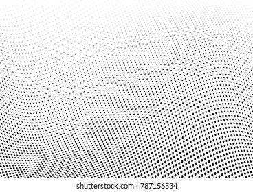 Abstract halftone wave dotted background. Futuristic twisted grunge pattern, dot, circles.  Vector modern optical pop art texture for posters, business cards, cover, labels mock-up, stickers layout