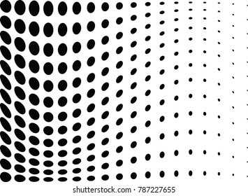 Abstract halftone wave dotted background. Futuristic twisted grunge pattern, dot, circles.  Vector modern optical pop art texture for posters, business cards, cover, labels mock-up, stickers layout