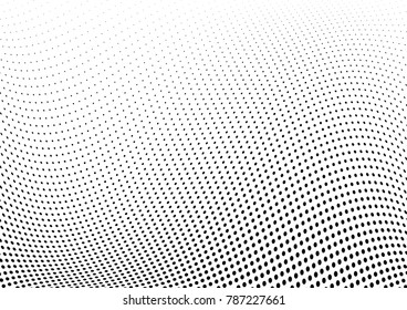Abstract halftone wave dotted background. Futuristic twisted grunge pattern, dot, circles.  Vector modern optical pop art texture for posters, business cards, cover, labels mock-up, stickers layout