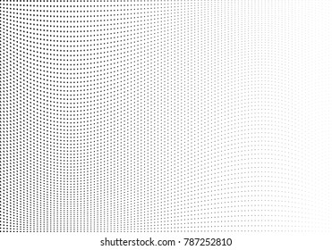 Abstract halftone wave dotted background. Futuristic twisted grunge pattern, dot, circles.  Vector modern optical pop art texture for posters, business cards, cover, labels mock-up, stickers layout