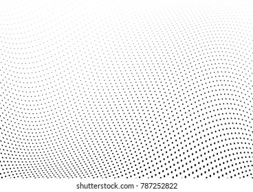 Abstract halftone wave dotted background. Futuristic twisted grunge pattern, dot, circles.  Vector modern optical pop art texture for posters, business cards, cover, labels mock-up, stickers layout