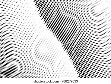 Abstract halftone wave dotted background. Futuristic twisted grunge pattern, dot, circles.  Vector modern optical pop art texture for posters, business cards, cover, labels mock-up, stickers layout