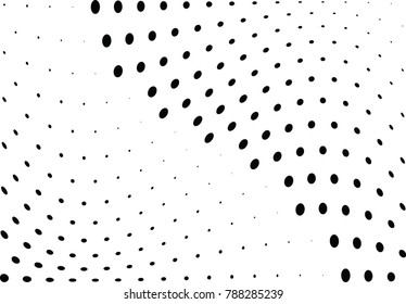 Abstract halftone wave dotted background. Futuristic twisted grunge pattern, dot, circles.  Vector modern optical pop art texture for posters, business cards, cover, labels mock-up, stickers layout