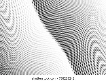 Abstract halftone wave dotted background. Futuristic twisted grunge pattern, dot, circles.  Vector modern optical pop art texture for posters, business cards, cover, labels mock-up, stickers layout
