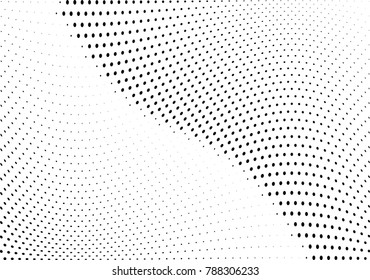 Abstract halftone wave dotted background. Futuristic twisted grunge pattern, dot, circles.  Vector modern optical pop art texture for posters, business cards, cover, labels mock-up, stickers layout