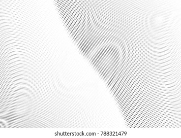 Abstract halftone wave dotted background. Futuristic twisted grunge pattern, dot, circles.  Vector modern optical pop art texture for posters, business cards, cover, labels mock-up, stickers layout