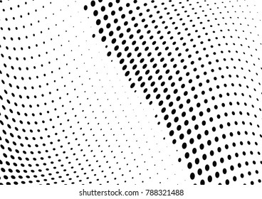 Abstract halftone wave dotted background. Futuristic twisted grunge pattern, dot, circles.  Vector modern optical pop art texture for posters, business cards, cover, labels mock-up, stickers layout