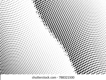 Abstract halftone wave dotted background. Futuristic twisted grunge pattern, dot, circles.  Vector modern optical pop art texture for posters, business cards, cover, labels mock-up, stickers layout