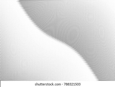 Abstract halftone wave dotted background. Futuristic twisted grunge pattern, dot, circles.  Vector modern optical pop art texture for posters, business cards, cover, labels mock-up, stickers layout