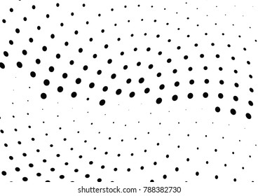 Abstract halftone wave dotted background. Futuristic twisted grunge pattern, dot, circles.  Vector modern optical pop art texture for posters, business cards, cover, labels mock-up, stickers layout