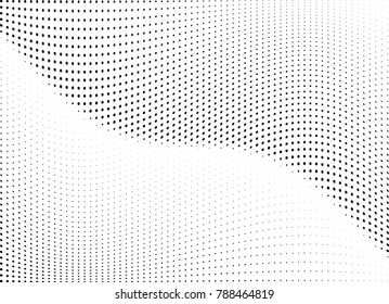 Abstract halftone wave dotted background. Futuristic twisted pattern, dot, circles.  Vector modern optical pop art texture for posters, business cards, cover, labels mock-up, stickers layout