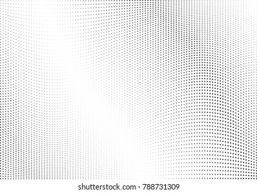 Abstract halftone wave dotted background. Futuristic twisted grunge pattern, dot, circles.  Vector modern optical pop art texture for posters, business cards, cover, labels mock-up, stickers layout