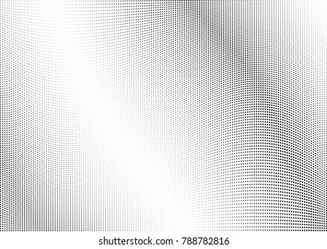 Abstract halftone wave dotted background. Futuristic twisted grunge pattern, dot, circles.  Vector modern optical pop art texture for posters, business cards, cover, labels mock-up, stickers layout