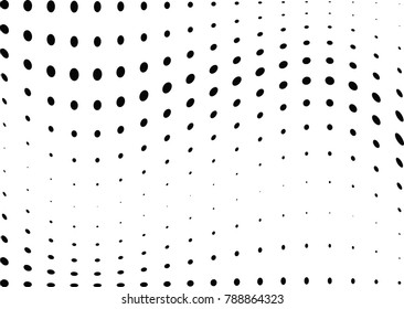 Abstract halftone wave dotted background. Futuristic twisted grunge pattern, dot, circles.  Vector modern optical pop art texture for posters, business cards, cover, labels mock-up, stickers layout