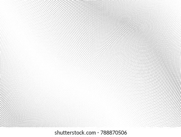 Abstract halftone wave dotted background. Futuristic twisted grunge pattern, dot, circles.  Vector modern optical pop art texture for posters, business cards, cover, labels mock-up, stickers layout