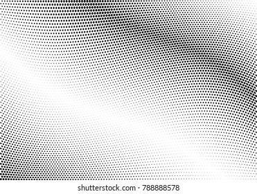 Abstract halftone wave dotted background. Futuristic twisted grunge pattern, dot, circles.  Vector modern optical pop art texture for posters, business cards, cover, labels mock-up, stickers layout