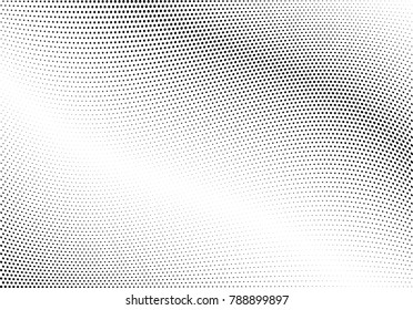 Abstract halftone wave dotted background. Futuristic twisted grunge pattern, dot, circles.  Vector modern optical pop art texture for posters, business cards, cover, labels mock-up, stickers layout