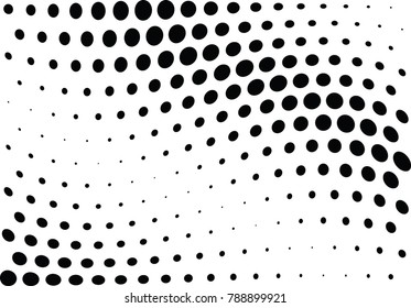 Abstract halftone wave dotted background. Futuristic twisted grunge pattern, dot, circles.  Vector modern optical pop art texture for posters, business cards, cover, labels mock-up, stickers layout