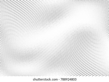 Abstract halftone wave dotted background. Futuristic twisted grunge pattern, dot, circles.  Vector modern optical pop art texture for posters, business cards, cover, labels mock-up, stickers layout