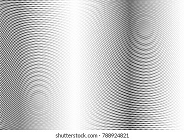 Abstract halftone wave dotted background. Futuristic twisted grunge pattern, dot, circles.  Vector modern optical pop art texture for posters, business cards, cover, labels mock-up, stickers layout