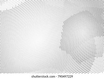 Abstract halftone wave dotted background. Futuristic twisted grunge pattern, dot, circles.  Vector modern optical pop art texture for posters, business cards, cover, labels mock-up, stickers layout