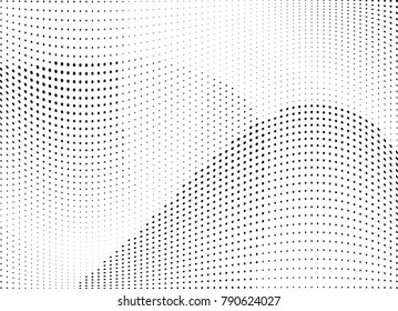 Abstract halftone wave dotted background. Futuristic twisted grunge pattern, dot, circles.  Vector modern optical pop art texture for posters, business cards, cover, labels mock-up, stickers layout