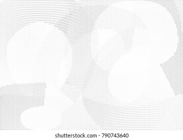 Abstract halftone wave dotted background. Futuristic twisted grunge pattern, dot, circles.  Vector modern optical pop art texture for posters, business cards, cover, labels mock-up, stickers layout