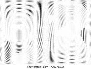 Abstract halftone wave dotted background. Futuristic twisted grunge pattern, dot, circles.  Vector modern optical pop art texture for posters, business cards, cover, labels mock-up, stickers layout
