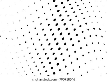 Abstract halftone wave dotted background. Futuristic twisted grunge pattern, dot, circles.  Vector modern optical pop art texture for posters, business cards, cover, labels mock-up, stickers layout