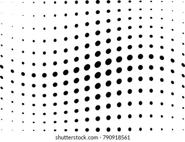 Abstract halftone wave dotted background. Futuristic twisted grunge pattern, dot, circles.  Vector modern optical pop art texture for posters, business cards, cover, labels mock-up, stickers layout