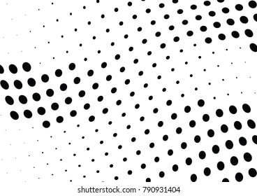 Abstract halftone wave dotted background. Futuristic twisted grunge pattern, dot, circles.  Vector modern optical pop art texture for posters, business cards, cover, labels mock-up, stickers layout